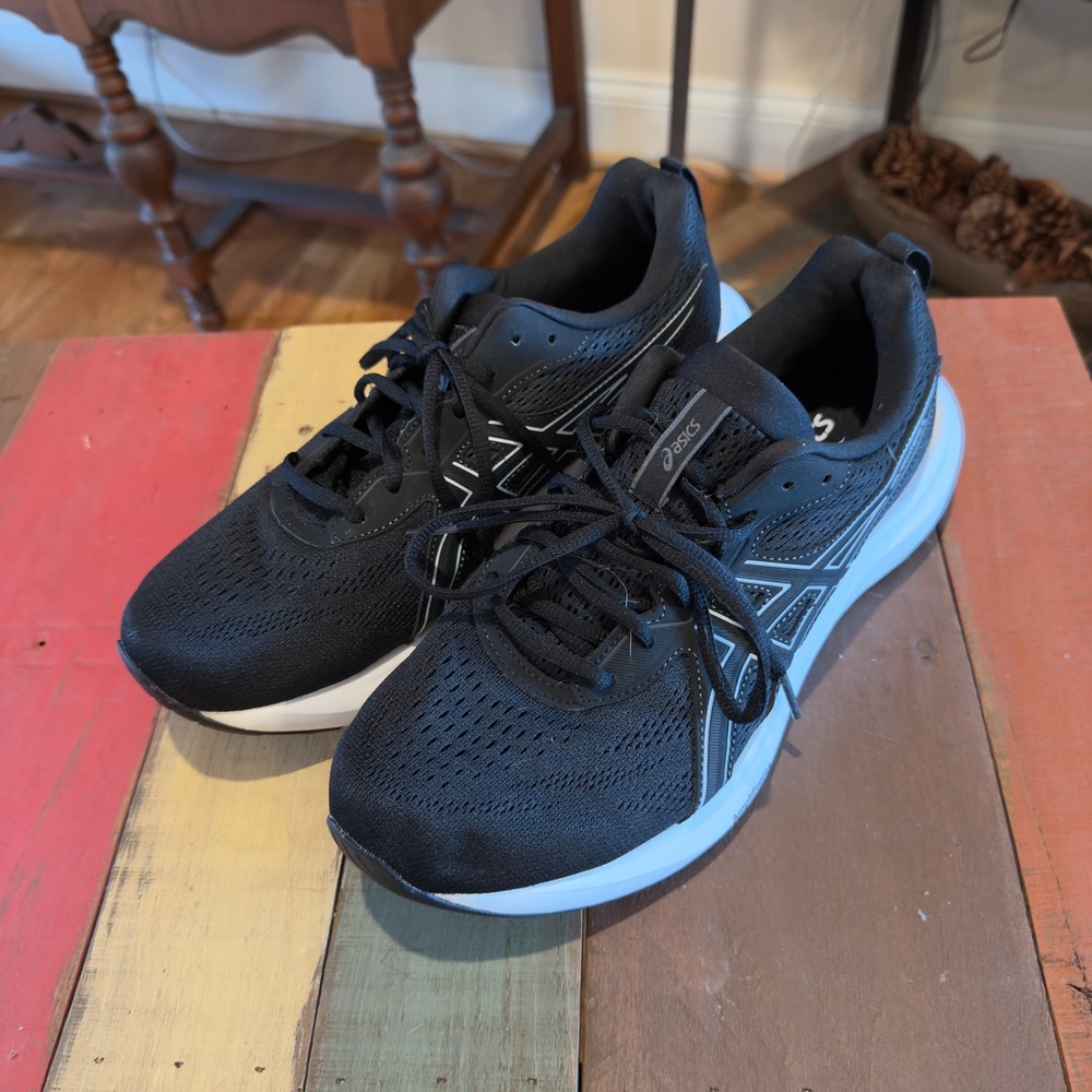 Asics Gel-Contend 9 Womens‎ Running Shoes Black White Wide 1012B678 US 11W